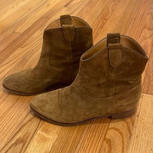 Sézane Billy Boot low tan suede